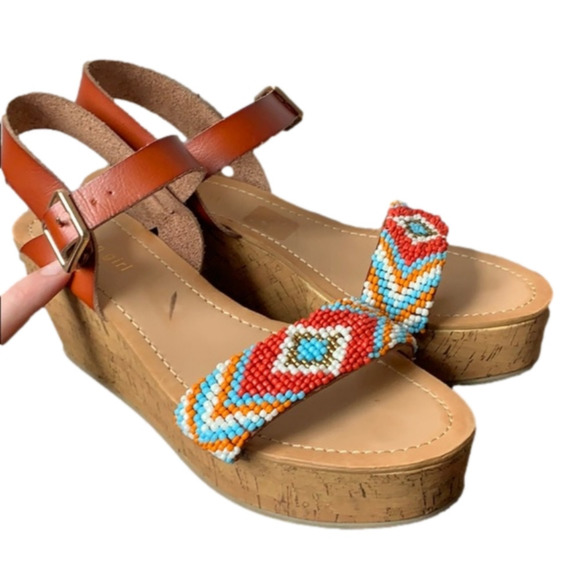 Madden Girl Shoes - 𝅺MADDEN Girl 8.5 Beaded Wedges